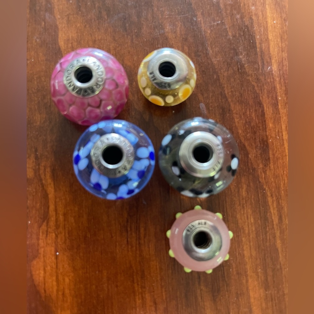 Pandora glass beads - set of 5